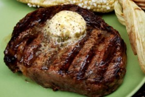 Grilled Rib-eyes with Chile-Lime-Tequila Butter