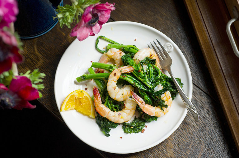 Spicy Roasted Shrimp and Broccoli Rabe