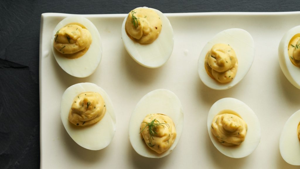 Dilled Deviled Eggs and Spice-and-Salt Bloody Mary
